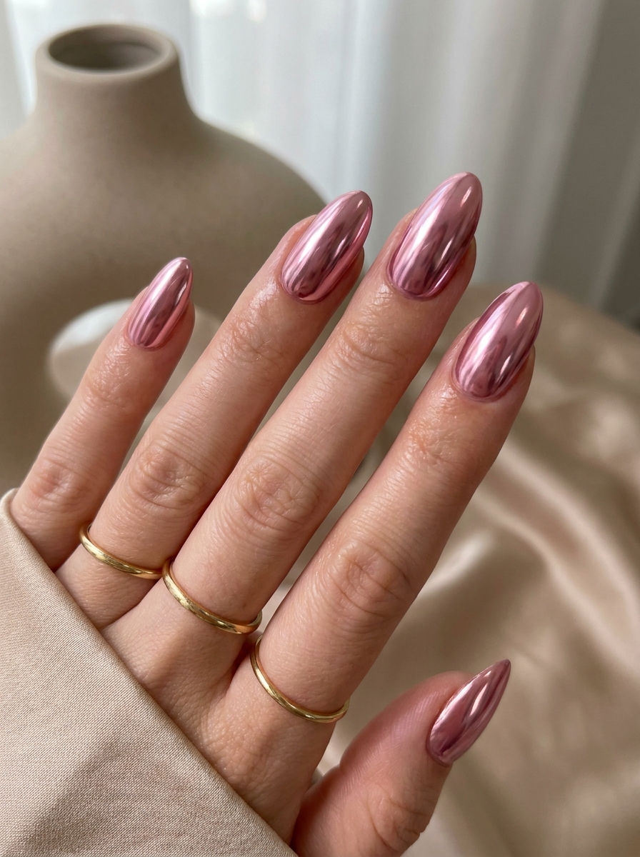 Pink Chrome Nägel